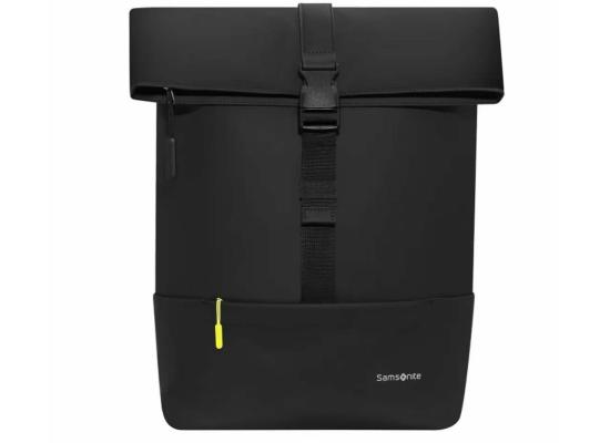 Samsonite Vercelli Water Resistant Unisex Flap Backpack fit laptop 13.3 to 14 inch - Black